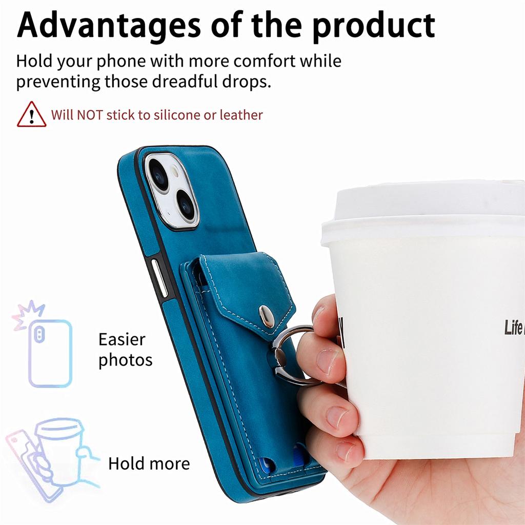 Magnetic Ring Holder Wallet Leather Case for IPhone 14 Pro Max 15 13 12 11 X XS XR 7 8 Plus SE2026 Vertical Cards Solt Cover