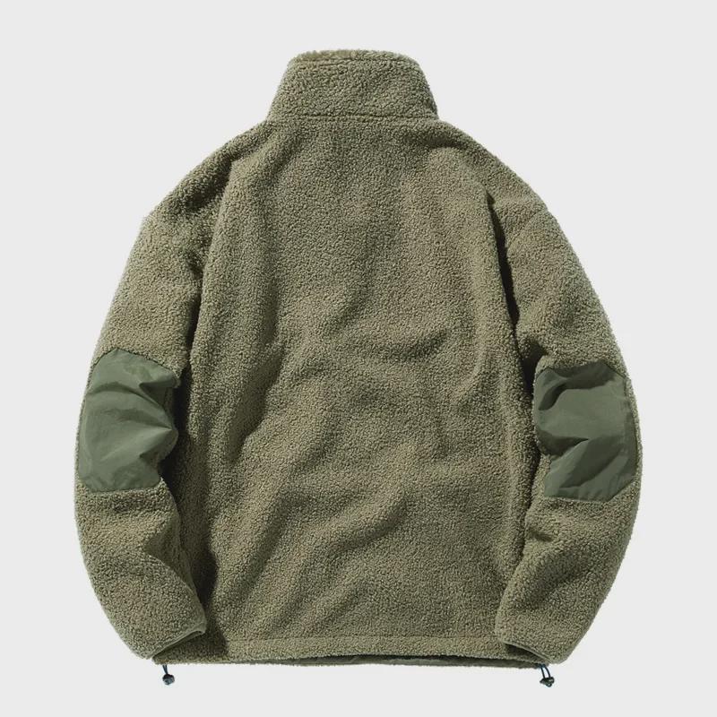 Pánská zimní outdoorová mikina pulovr z teddy fleecu 76J61