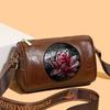 Ręcznie wykonana skórzana torba crossbody z tłoczonym wzorem lotosu dla kobiet Elegancka torba na ramię do codziennego i formalnego użytku