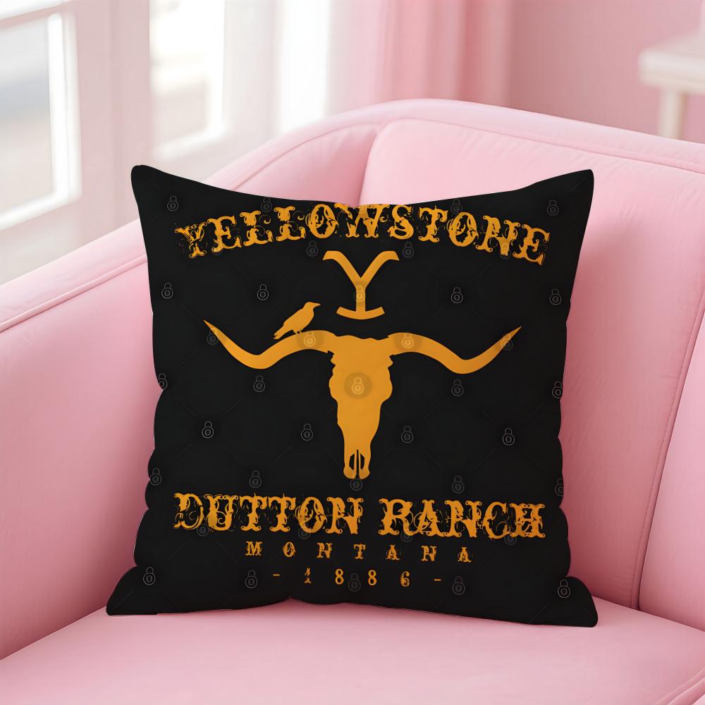 Western Drama Hit Y-Yellowstone Cushion Cover Pillow Case Soft Friendly Fabric & Concealed Zipper