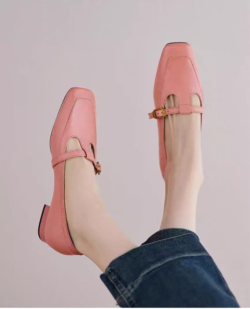 

Туфли-лодочки на квадратном каблуке в стиле ретро, женские, весна 2025 г., туфли Мэри Джейн с Т-образным ремнем и каблуком, зеленые, маленькие, одинарные туфли 40