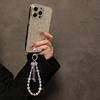 Y2K Trendy Sweet Beaded Phone Lanyard Ins Style Bow Beads Cellphone Charm Anti Lost Wristband Mobile Phone Chain Camera Pendant