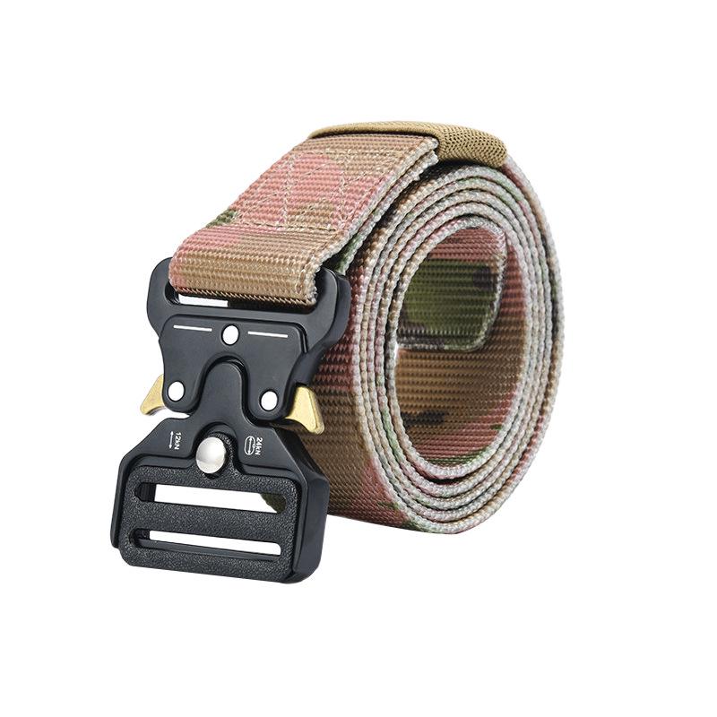 Elastic Tactical Nylon Belt with Alloy Buckle, Popular for Outdoor Use, Customizable Size