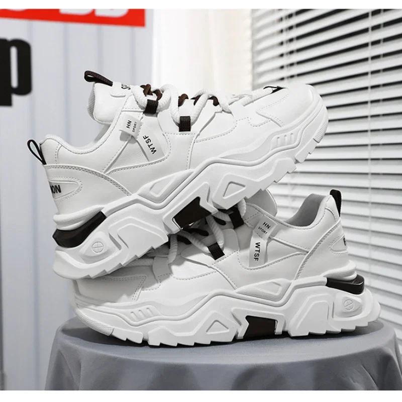 Men's Shoes  New Breathable Shoes Men's Trendy and Versatile Interior Height Increasing Sports Shoes Casual Dad Shoes Men