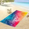 Hot Summer Days Palm Tree BeachTowel,Microfiber Absorbent Quick Dry,Oversized for Beach Pool Travel,Tropical Print Bath Towel
