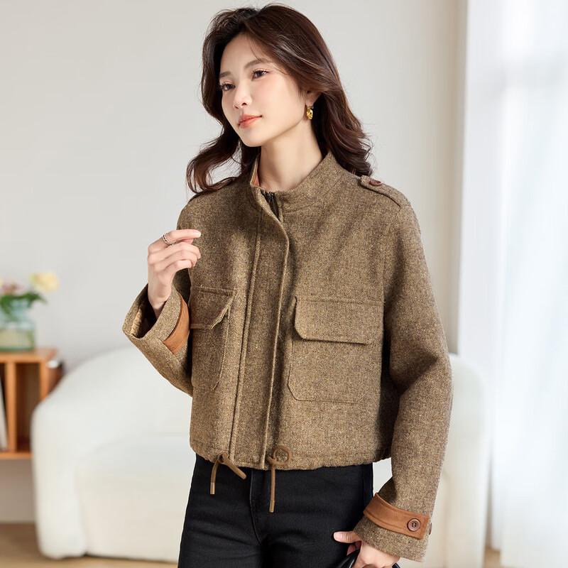 

TERRE BLEUE Women s Thickened Wool Blend Winter Jacket XL