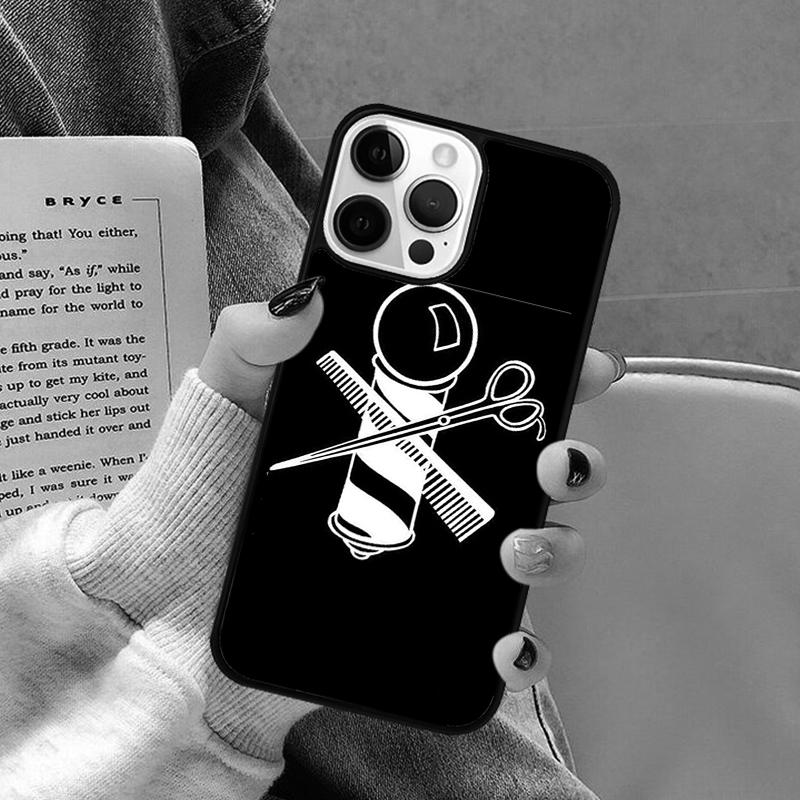 Barber Pole Scissor Phone Case for iPhone 17 Air 16 16e 15 Plus for Apple 13 11 12 14 Pro Max Cover coque Shell