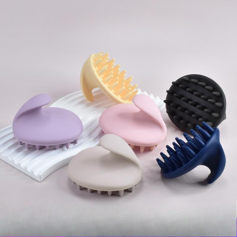 New Model Silicone Hairbrush with Handle - A Household and Outdoor Hair Washing Tool for Head-specific Massage and Cleaning. Hairbrush.