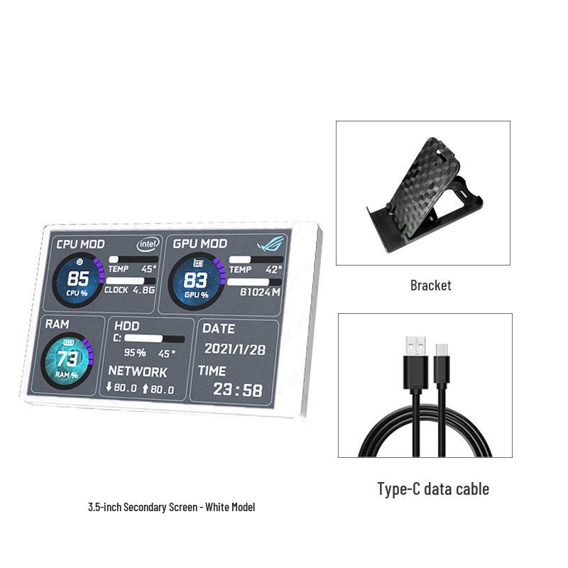 Turing 3.5" IPS USB-C Smart Display for PC Temperature Monitoring