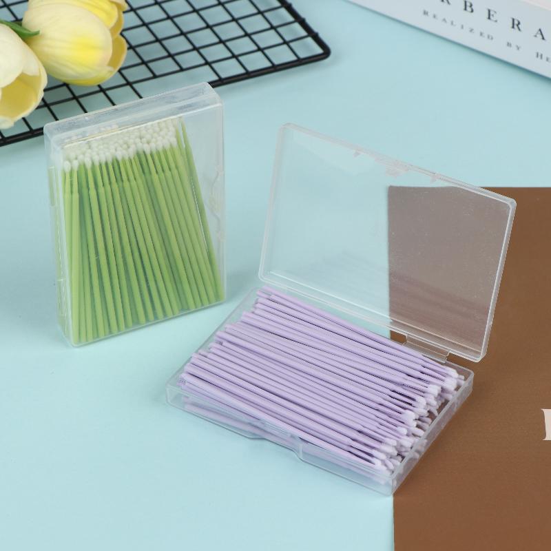 200Pcs Eyelash Cleaning Brush Lash Extension Micro Cotton Swab Eyelashes Microbrush Beauty Makeup Clean Remover Tools