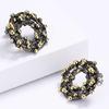 Sace Gems Ethnic Vintage Earrings Luxury Two Tone Stud Earring for Women Trendy Jewelry