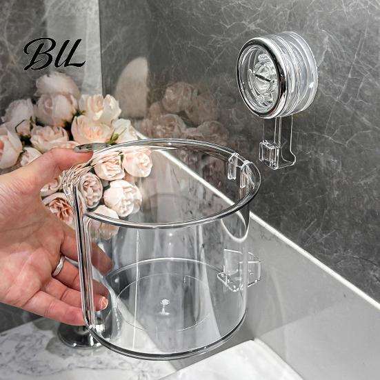 No Drill Tissue Box Wall-Mounted Roll Paper Holder with Vacuum Suction Sealed Container Cup Easy Installation Organizer for Bathroom Storage
