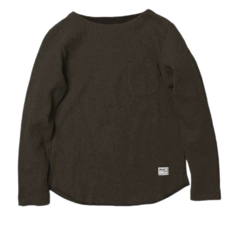 NANGA Eco Hybrid Waffle Boat Neck Long Sleeve Tee (Women's), WM Size, Khaki