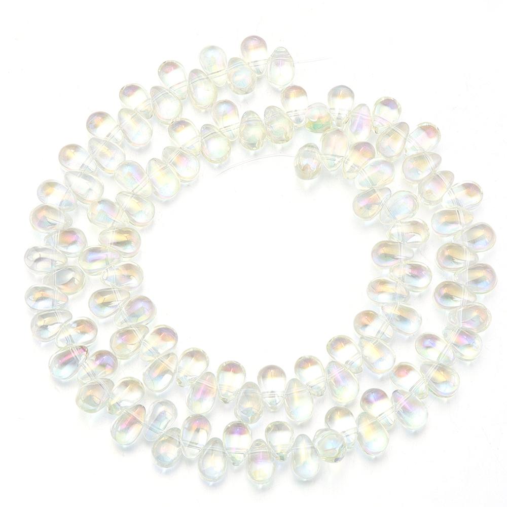 1 Strand 6x9mm Teardrop Glass Beads Colorful Electroplate Loose Spacer Beads For Jewelry Making DIY Bracelets Necklace Supplies