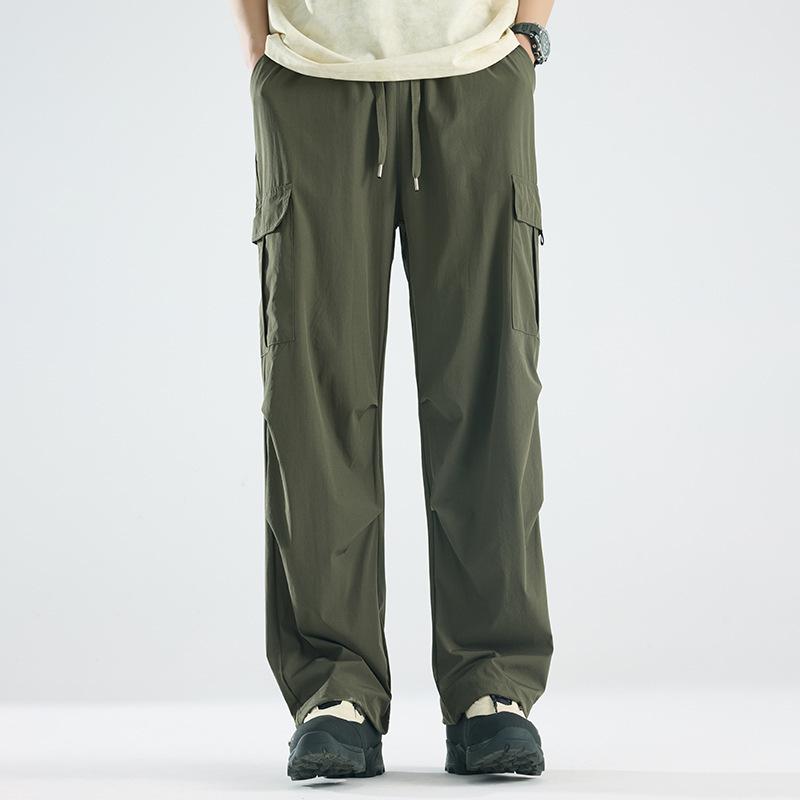 Summer Ice Silk Workwear Pants for Boys and Teenagers, Waterproof, Casual, Ankle Tied, Assault Pants, Outdoor Pants
