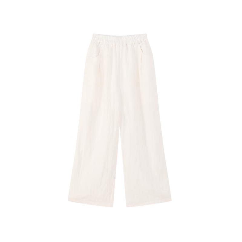Girls Cool Tencel Cotton-Linen Wide-Leg Pants 130