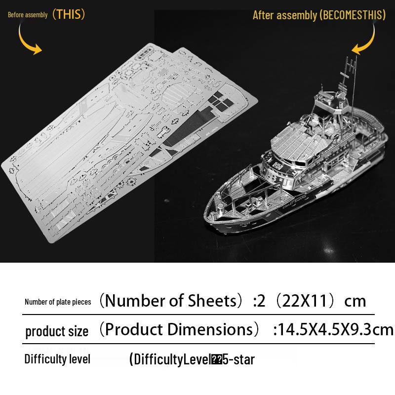 

Металлическая модель яхты из нержавеющей стали для самостоятельной сборки, 3D-пазл - Игрушка для сборки без клея