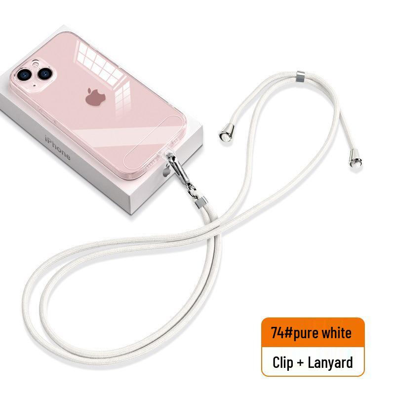 6mm Wearable Phone Lanyard: Crossbody Neck Strap with Clip, Sticker Pad, and Braided Hanging Rope.