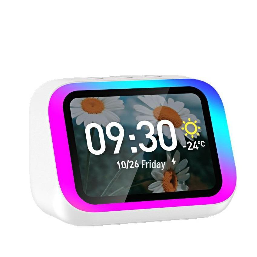 AI Voice Speaker with Hands-free Calling, Music Playback, Photo Album, Time Reporting, Weather Forecast, and Smart Alarm Clock