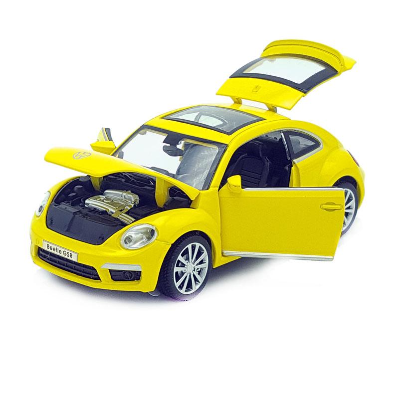 

1/32 Іграшкова машина Volkswagen Beatle Металевий сплав Модель автомобіля Лита Симуляція Іграшкові транспортні засоби Модель автомобіля Звук Світло Мініатюрний Масштаб Подарунок жовтий