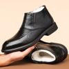 Business Formal Cotton Leather Shoes for Men In Winter Thickened Business Casual Men's High Top Men's Shoes