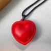 Spade Heart Leather Hemp Rope Necklace: Adjustable, Stylish Collarbone Chain