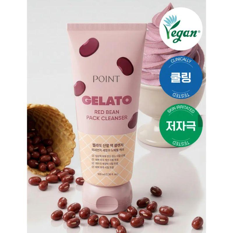 POINT Gelato Red Bean Pack Cleanser Hydrating Cooling Vegan Face Cleanser Gentle Deep Cleansing Korean Skincare 100ml