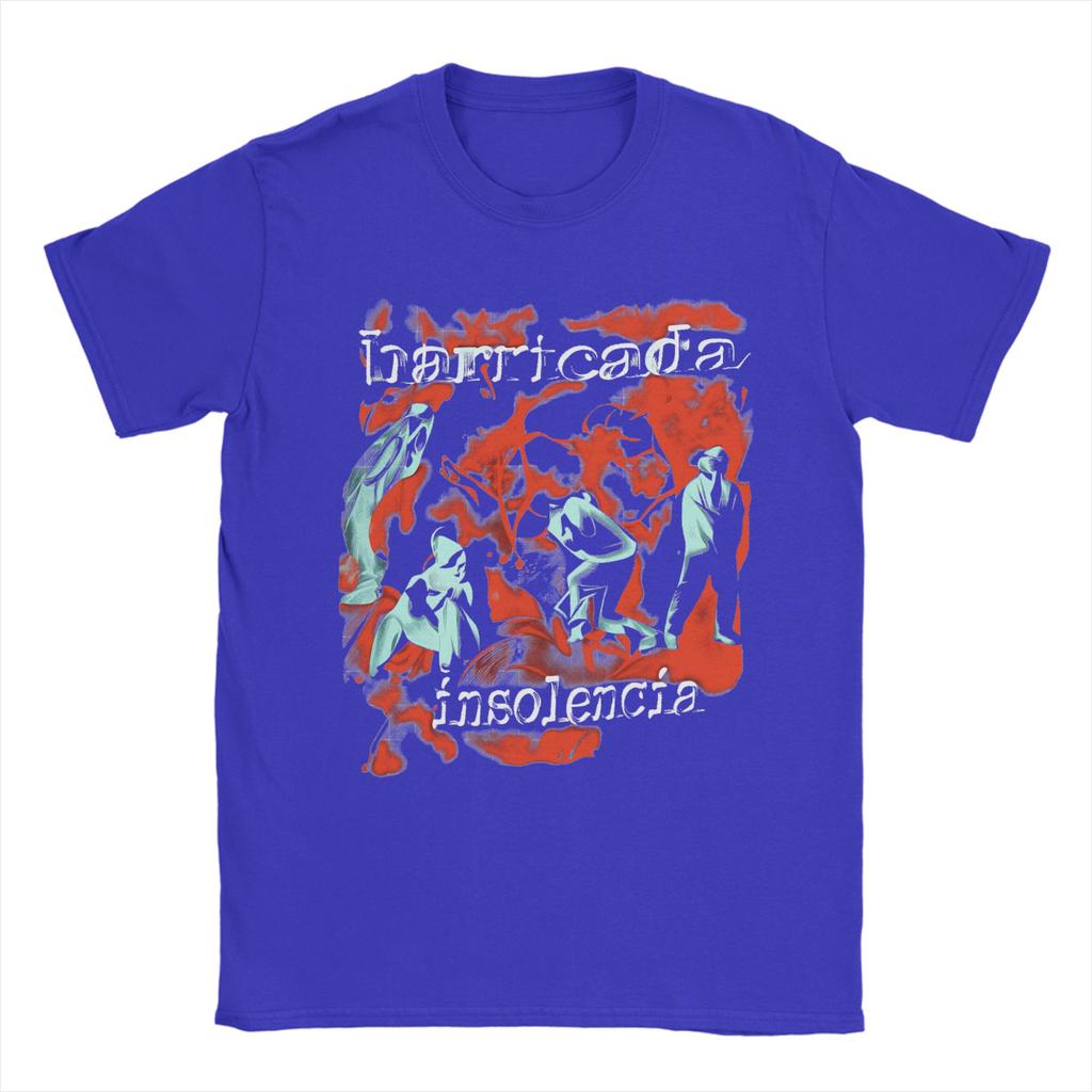 Spanish Band Barricada Art TShirt Unisex  Novelty Pure Cotton Tee Shirt Crewneck Short Sleeve T Shirts Printing Clothing