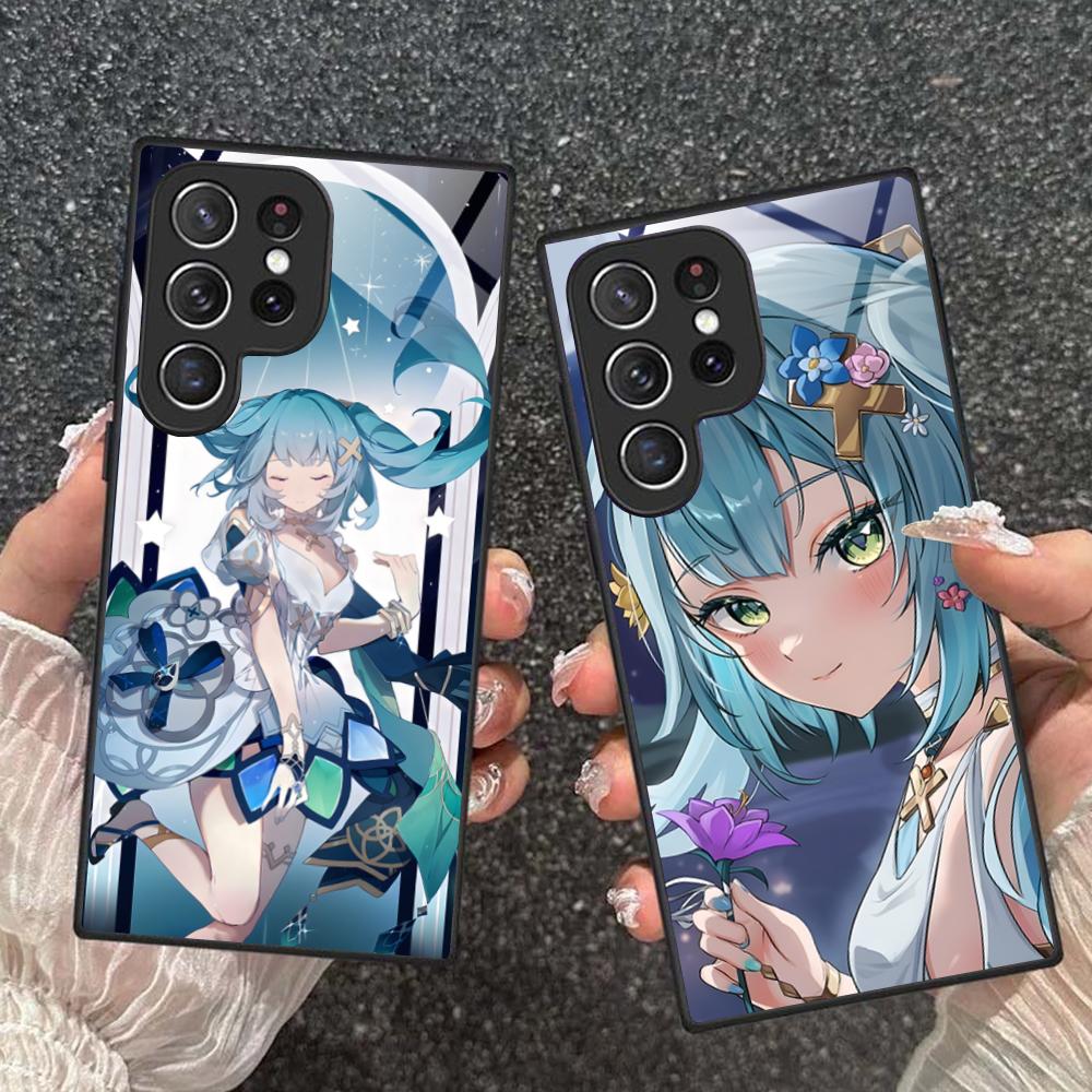 Game GI Faruzan Glass Mobile Phone Case for Samsung Galaxy S26 S25 S24 S23 S22 S21 S20 Note20 Plus FE Ultra Colorful Cover