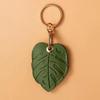 Useful PU Leather For Airtag Protective Sleeve Access Control Card Cover With Keychain Cartoon Leaf Badge Card Holders