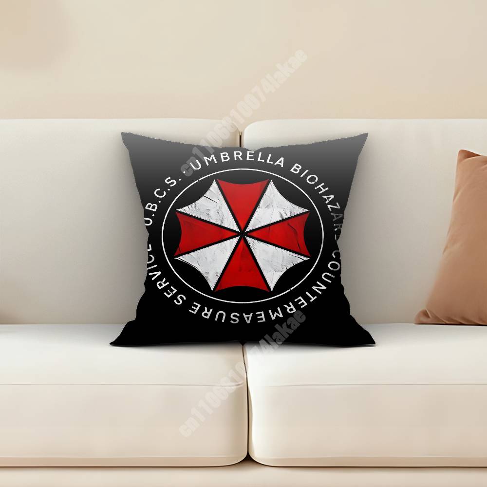 RResident EvilS Umbrella Corporation Pillow Cover Sofa Couch Cushion Case Creative Workspace Accent Home Decor