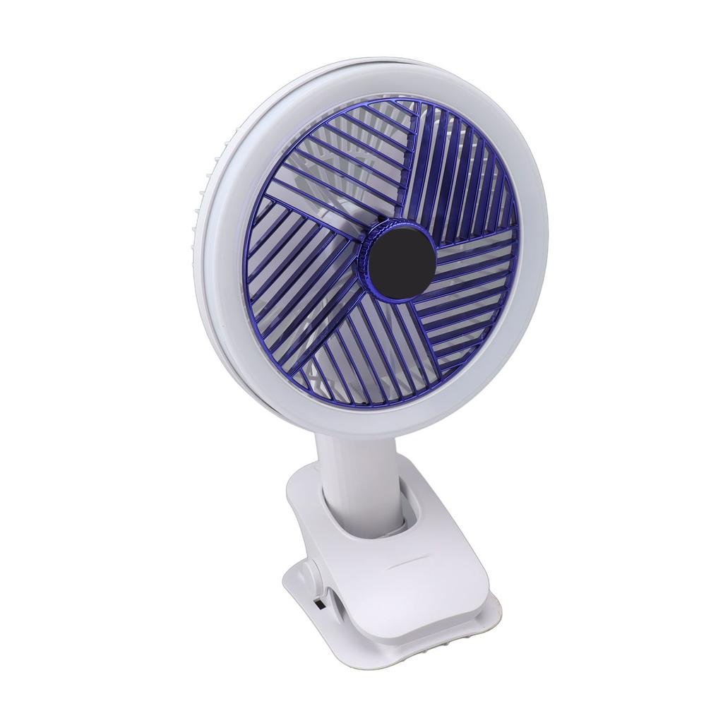 Clip On Fan with LED Light Foldable Handheld Fan with Strong Clamp Battery Operated Rechargeable Desk Fan for Bed