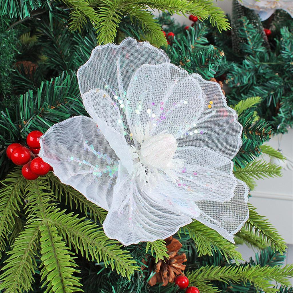 Sparkling Christmas Flower Decorations, DIY Christmas Trees, Hollow Flower Arrangement Accessories, Simulated Flower Ornaments