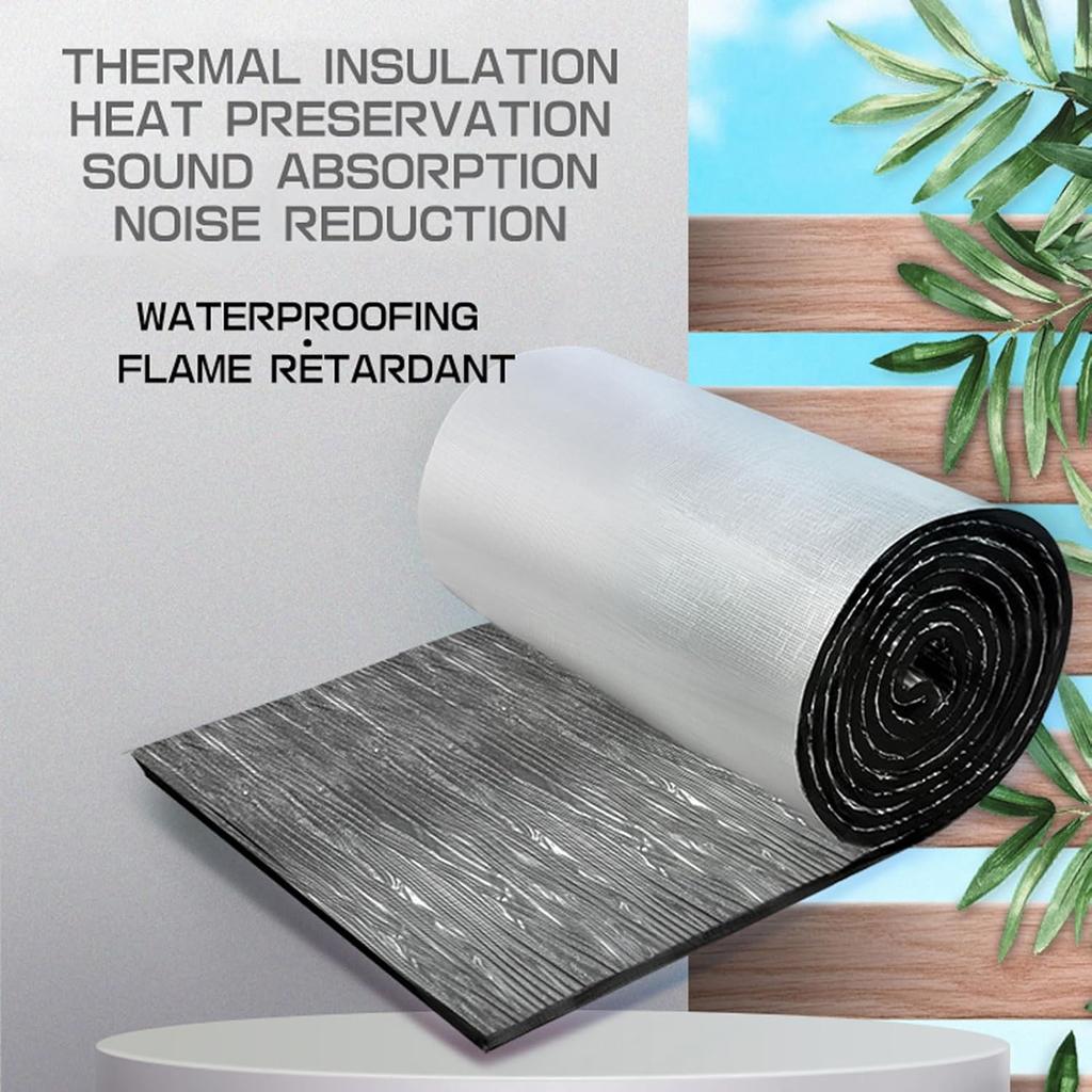 Self Adhesive Aluminium Foam Insulation Roll 5mm Thick Heat Insulation Board for Windows Floor Van Camper Wall Roof 1mx1m