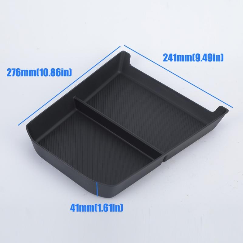 Lower Console Storage Insert for Cars, Flexible Rubber Tray with Taller Edges, Patterned Base and Divider Design for Small Daily Carry Items