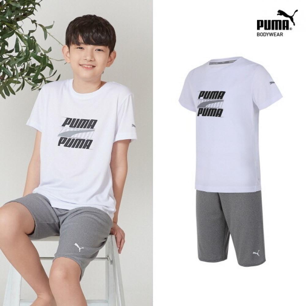 

Puma Junior Boys Multiwear Top And Bottom White+melange Grey Set PBYISL12/00/130