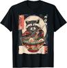 Retro Funny Racoon Eating Ramen Japanese Cat Meme Animals T-Shirt Unisex T-Shirt