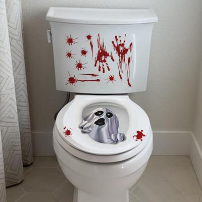 Halloween Toilettensitz Böse Aufkleber 3D Wand Selbstklebend Schild Horror