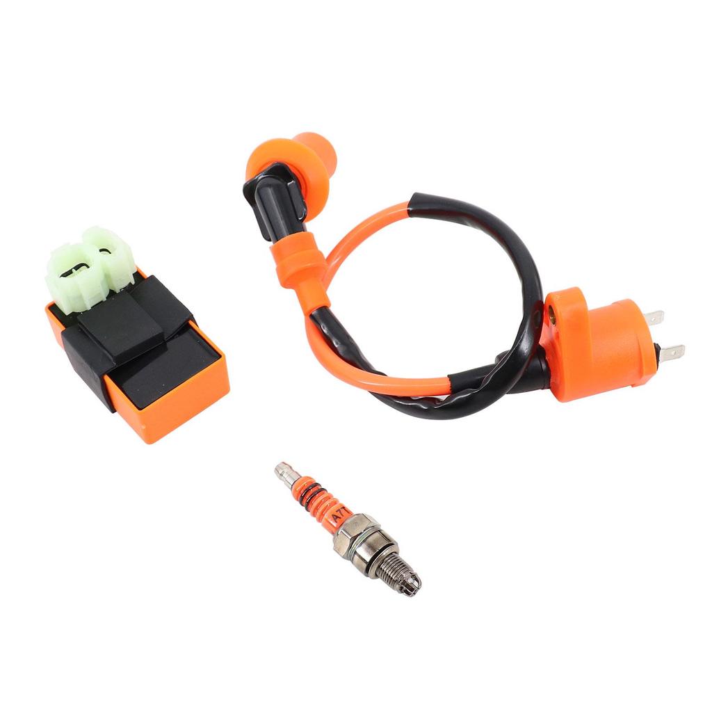 4-Wheel Beach Buggy Scooter ATV CDI Igniter with High-Voltage Coil & A7TJC Spark Plug for GY6 50-150CC