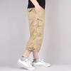 Men Breathable Capri Pants Color Straight Solid Pocket  Trousers
