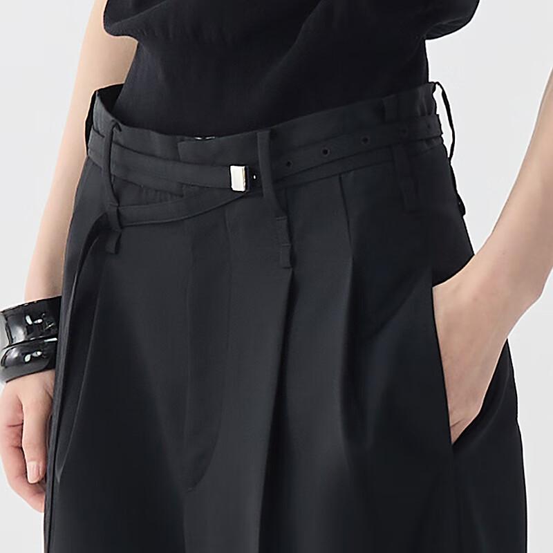 JNBY Women's Loose Wide-Leg Wool Blend Casual Pants