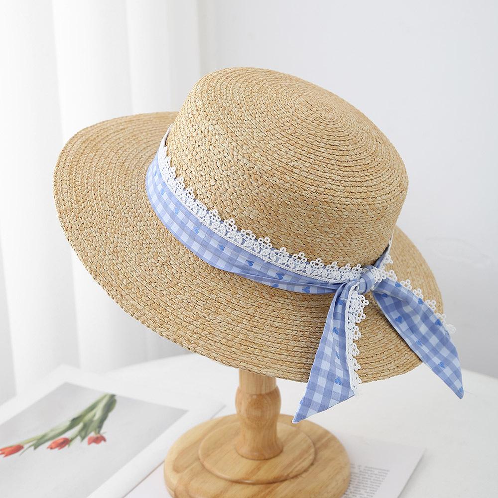 Summer Sun Hat Women Flat Top Sunscreen Bucket Hat Lady Bow Travel Holiday Beach Accessories New Outdoor Casual Sunhat