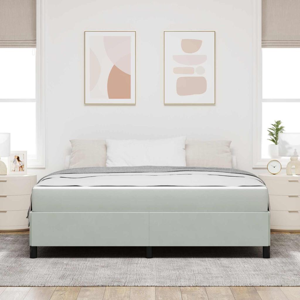 Bed Frame with Mattress Light Grey 180 x 200 cm Fabric