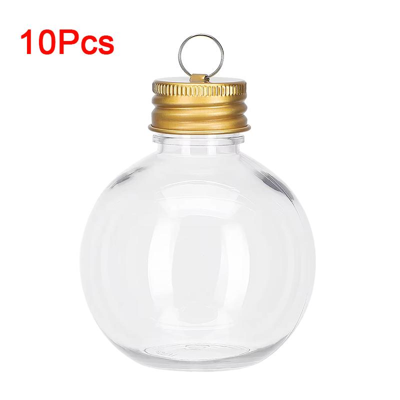 10PC/Bags With Gold Silver Hanging Ring Cover Gifts Plastic Hanging Balls DIY Crafts