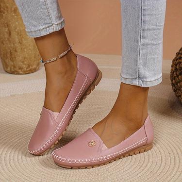 Women'S Flat Shoes Large Size Lightweight Plush Comfort Soft Non Slip Loafer Shoes Stylish Daily Versatile Classic Slip On Flats