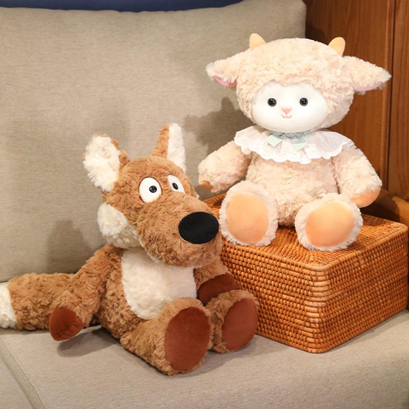 Cute Wolf Lamb Plush Toy Doll - Stuffed Animal Sleeping Pillow & Comfort Doll, Perfect Gift for Girls