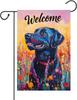 Welcome Summer Garden Ag with Labrador Retriever, 12 X 18 Inch Double Sided Labrador Retriever Garden Outdoor Yard Ags F