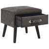Table de chevet - VIDAXL - Gris - 40x35x40 cm - Velours