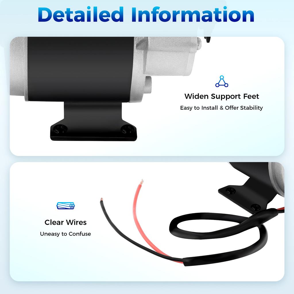 MY1016Z 350W 24V Electric Gear Motor 300RPM, High Torque Brushed Motor for E-Bike Scooter Moped Agricultural Equipment DIY