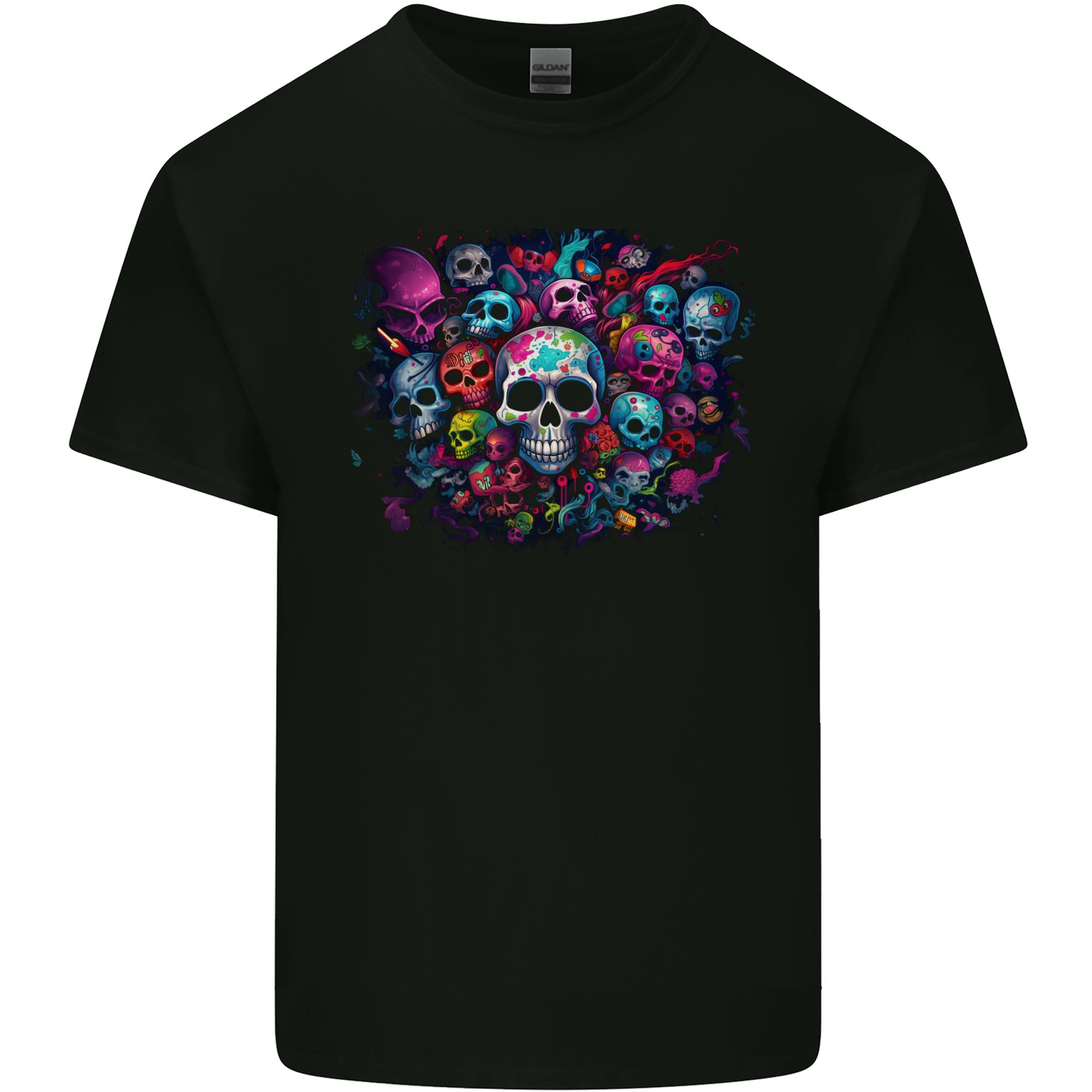 Lots of Skulls Unisexs Light Cotton TShirt S